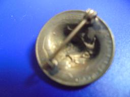 1930 WHEAT PENNY STAMPED WITH "WASHINGTON" HEAD STAMPED INTO IT-PINBACK BUTTON