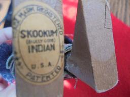 VINTAGE ANTIQUE "SKOOKUM DOLL" EARLY PAPER LABLE-6 1/2 INCHES TALL