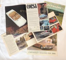 FOUR CHEVROLET SALES BROCHURES FROM 1966 & 1967