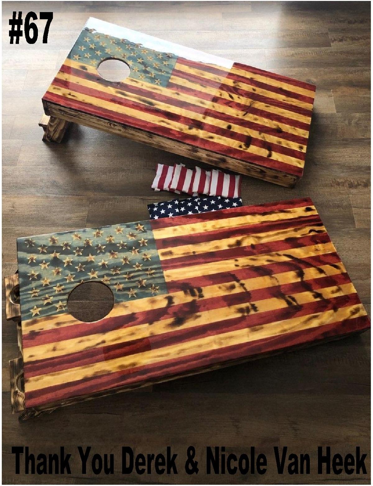 American Flag Cornhole Game Boards