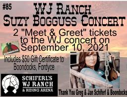 WJ Ranch Suzy Bogguss Concert Tickets and Boondocks Gift Certificate