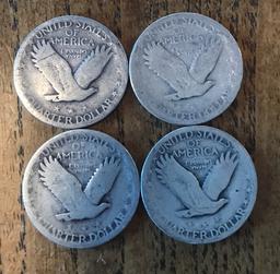 Lot of (4) Standing Liberty Silver Quarters