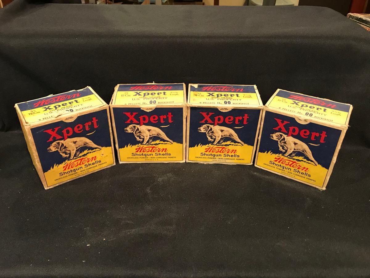 (4) Full Boxes of Western Xpert 12ga 00 Buckshot--Paper Shells