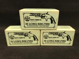 (3) Boxes of Navy Arms Co. .32 Long Rimfire Smokeless