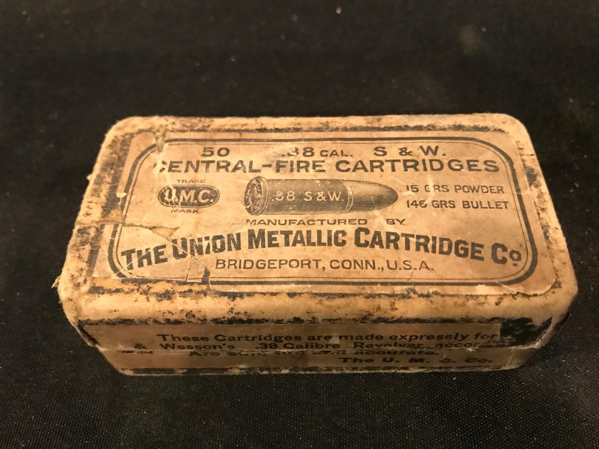 United States Cartridge Co. .38 S&W Centerfire Two Piece Box