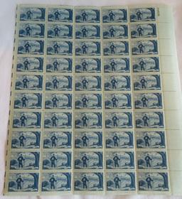 SHEET OF 3 CENT STAMPS - 1928-1953 FUTURE FARMERS OF AMERICA