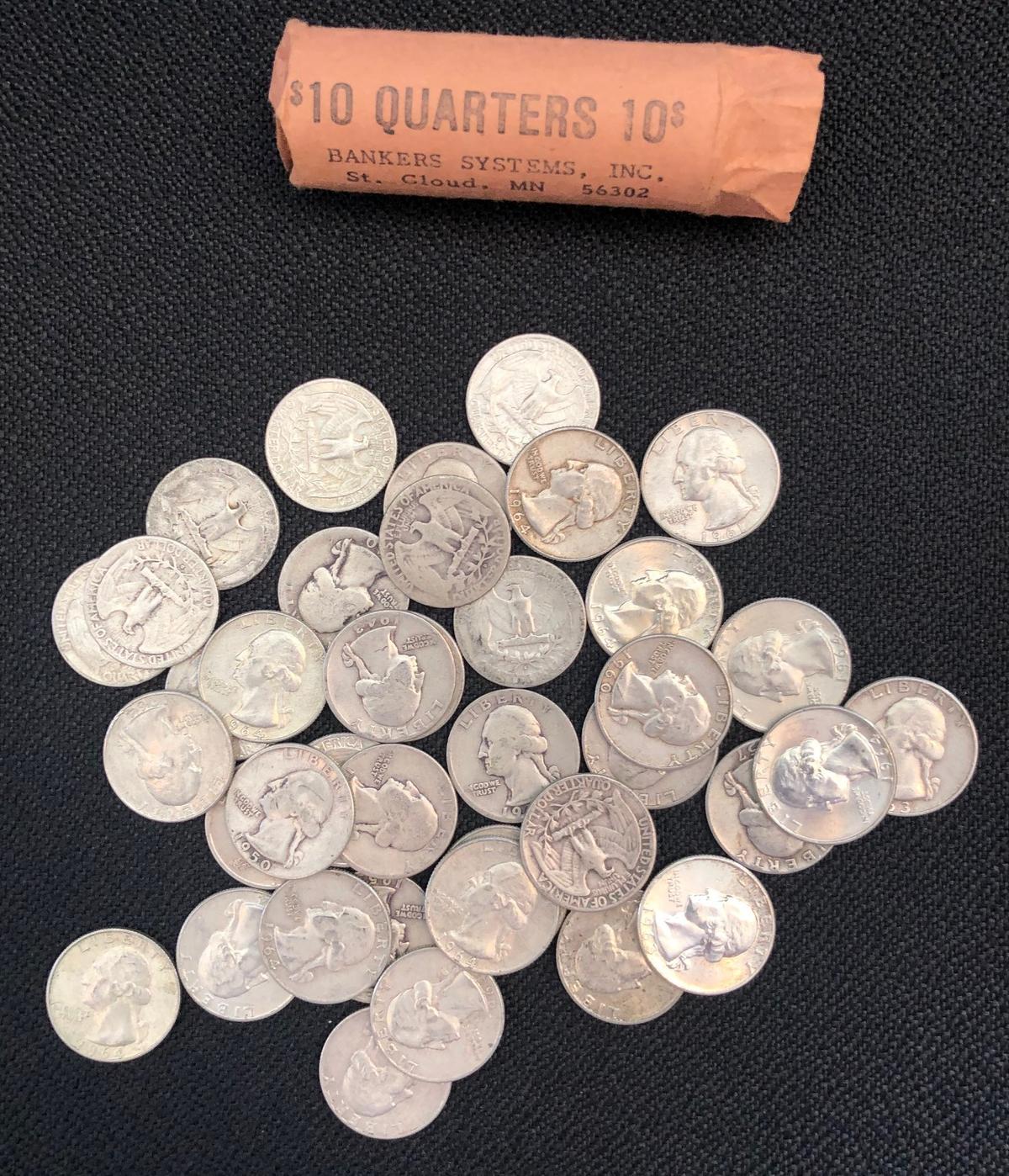 Roll of (40) Washington Silver Quarters