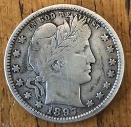 1897 United States Barber Silver Quarter