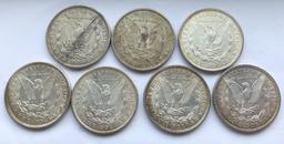 Set of (7) 1921-D Morgan Silver Dollars