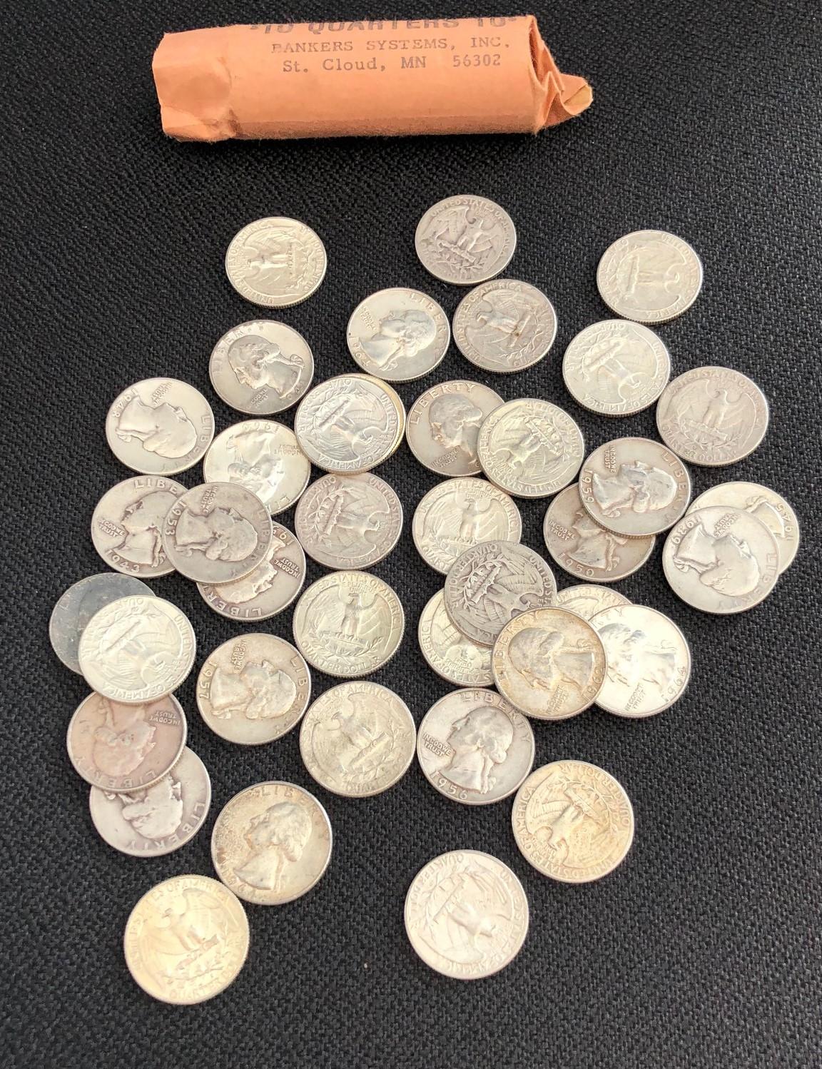 Roll of (40) Washington Silver Quarters