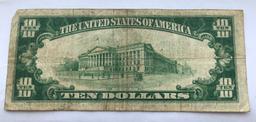 1929 $10 "The Federal Reserve Bank of Chicago, Illinois" National Currency Note