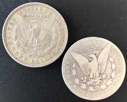 Two Morgan Silver Dollars - 1899 & 1921-D