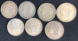 (7) US Morgan Silver Dollars --- 1921-S & 1921