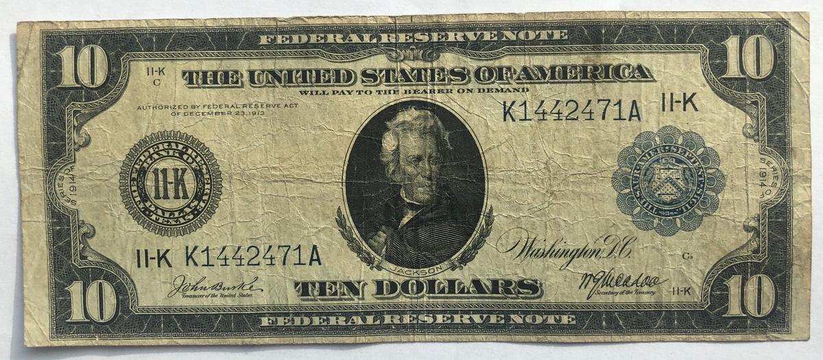 Series of 1914 $10 Federal Reserve Note