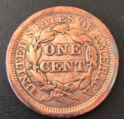 1853 United States Braided Hair Large Cent