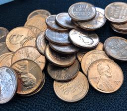 (2) Rolls of 1955-D Wheat Cents -- Uncirculated