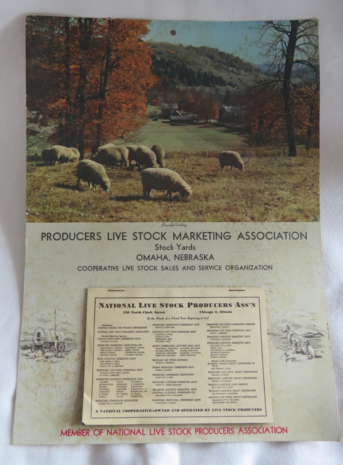 1950 - PRODUCERS LIVESTOCK  - OMAHA STOCKYARDS ADVERTISING CALENDAR
