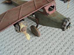 ANTIQUE TOY METAL AIRPLANE-3 ENGINE MODEL QUITE GOOD FOR AGE