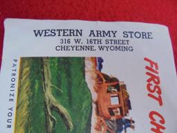 OLD ADVERTISING INK BLOTTER FROM "LEVI'S"--CHEYENNE WY STORE