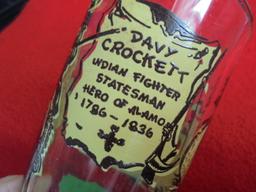 OLD GRAPHIC "DAVY CROCKETT" WATER GLASS