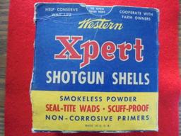 NEARLY FULL BOX OF WESTERN SPERT 12 GA. SHOT GUN SHELLS-VINTAGE