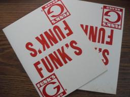 (2) OLD CARDBOARD FIELD SEED CORN SIGNS FROM "FUNK'S G HYBRIDS"