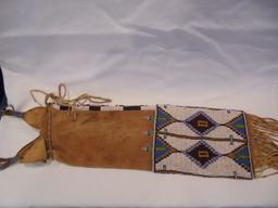 BEADED PIPE BAG WITH FRINGE--24 INCHES OVERALL WITH FRINGE