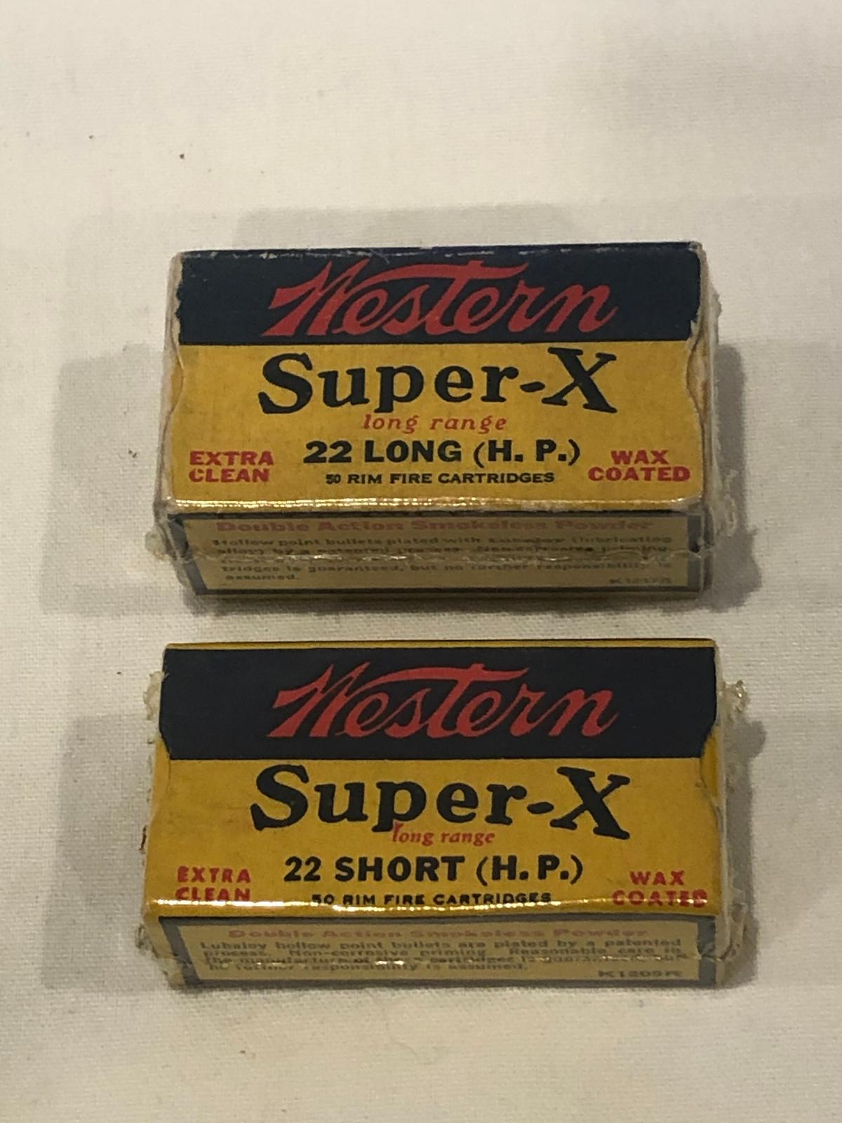 LOT OF (2) WESTERN SUPER X .22 SHORT & .22 LONG