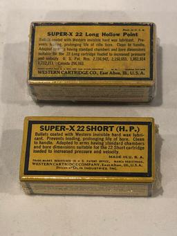 LOT OF (2) WESTERN SUPER X .22 SHORT & .22 LONG
