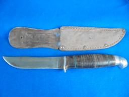 OLD "WEST-CUT" FIXED BLADE KNIFE WITH SHEATH