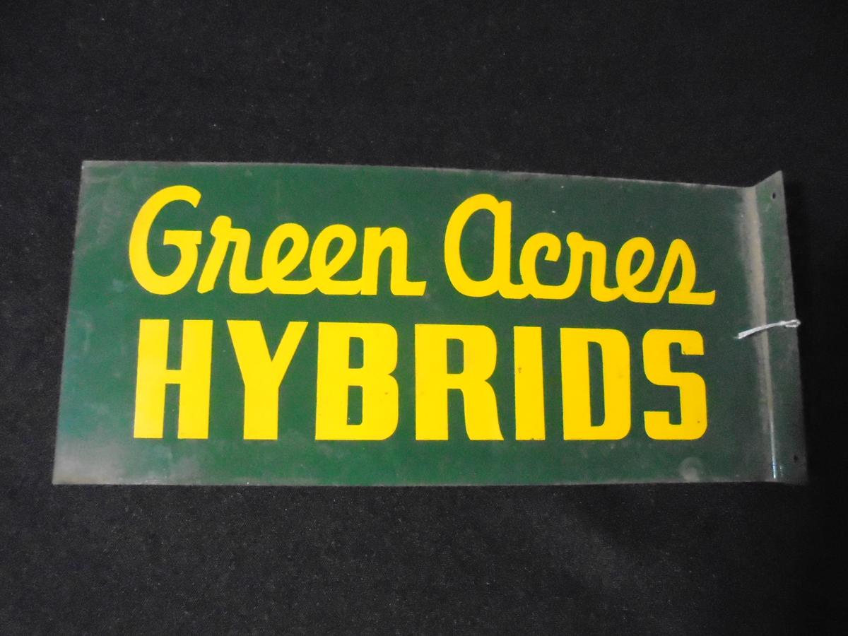 OLD "GREEN ACRES HYBRIDS" SIGN - 11 INCHES LONG