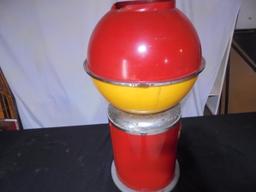 OLD "FRESH POP CORN" MACHINE-31 INCHES TALL AND 14 ACROSS BASE-VERY BRIGHT