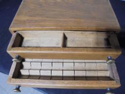 VINTAGE 3 DRAWER OAK CABINET-NICE SIZE AND WILL SHIP