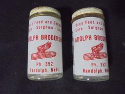 VINTAGE SET OF ADVERTISING SALT & PEPPER SHAKERS FROM "DEKALB SEED CORN" --RANDOLPH NEBRASKA