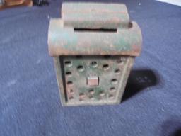 ANTIQUE CAST IRON "U.S. MAIL" COIN BANK-ORIGINAL PAINT