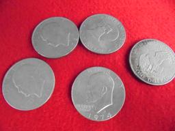 5 OLD EISENHOWER DOLLAR COINS