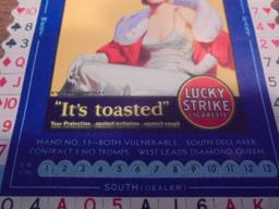 (6) LUCKY STRIKE CIGARETTE BRIDGE GAME CARDS-6 TIMES MONEY