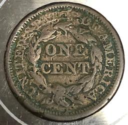 1845 UNITED STATES BRAIDED HAIR LARGE CENT