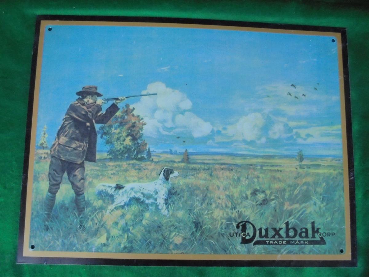 OLDER "DUXBAK" UTICA CORP. ADVERTISING METAL SIGN