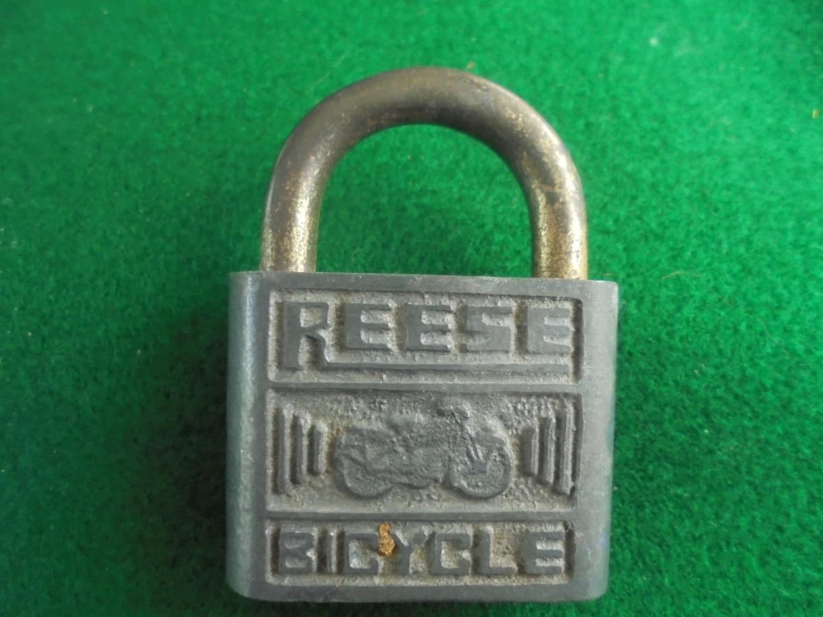 OLD REESE PADLOCK FOR BICYCLE AND A NEAT GRAPHIC ON IT