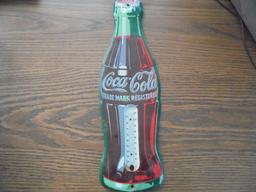 OLDER COCA COLA BOTTLE THERMOMETER-NEEDS GLASS TUBE