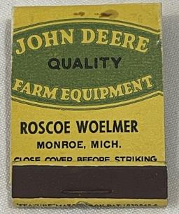 EARLY JOHN DEERE MATCH BOOK - FEATURES TRACTOR ON MATCHES