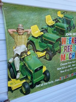 VINTAGE JOHN DEERE LAWN & GARDEN WEEKEND FREEDOM MACHINE DEALERSHIP POSTER