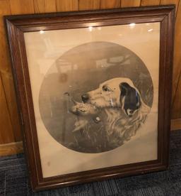 Early Hunting Print - Featuring Hunting Dog -- Copyright 1901