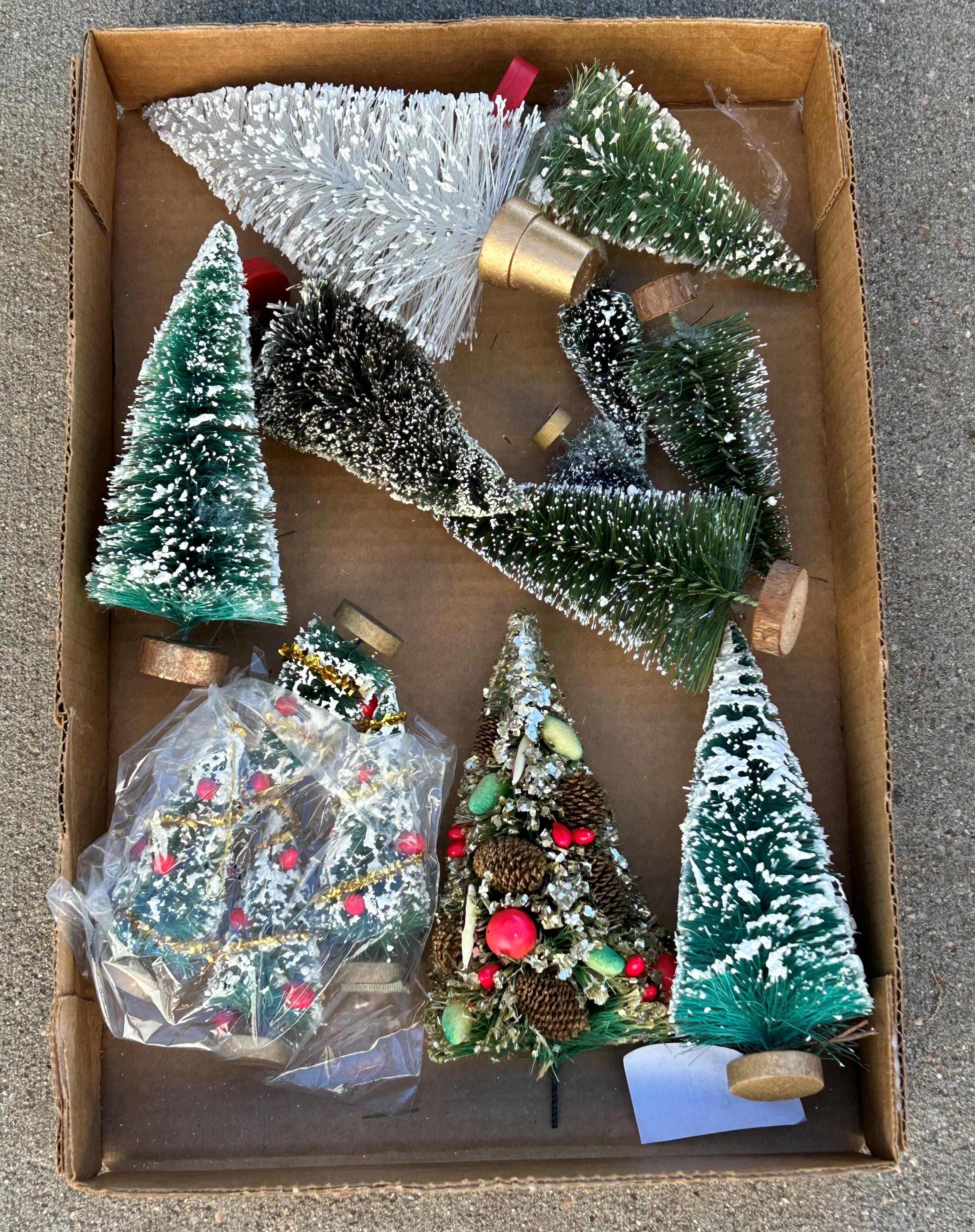 Box Lot of Decorative Christmas Trees