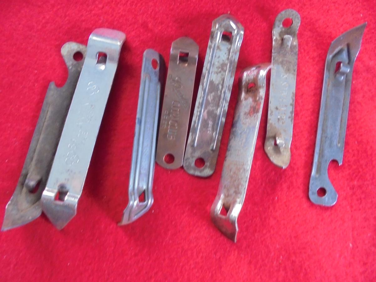 (8) OLD BEER CAN OPENERS-SEVERAL W/ADVERTISING