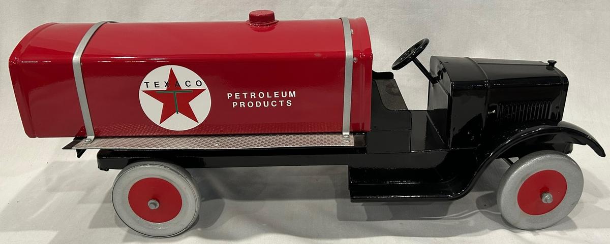 PRESSED STEEL "TEXACO - PETROLEUM PRODUCTS" TANKER TRUCK -- RESTORED