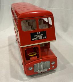 TRI-ANG "LONDON TRANSPORT" LARGE PRESSED STEEL DOUBLE DECKER BUS
