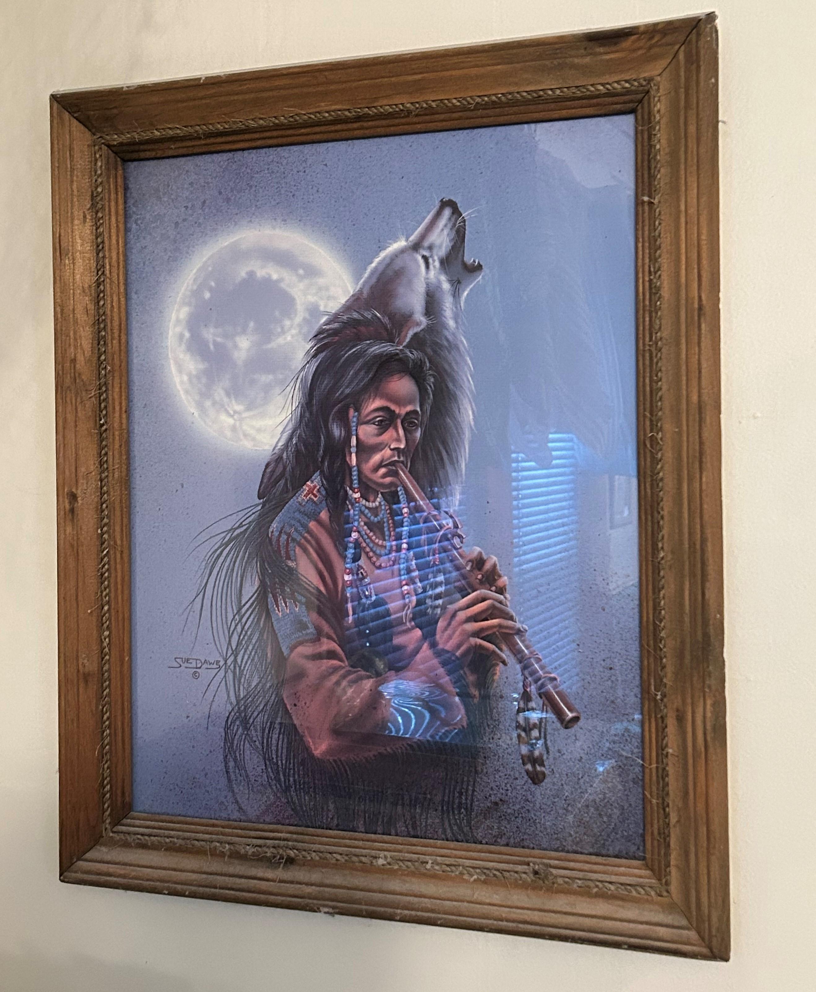 "Tribal Wolf Song Native American" by Sue Dawe