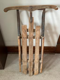 Antique Wooden Steel Runner Sled